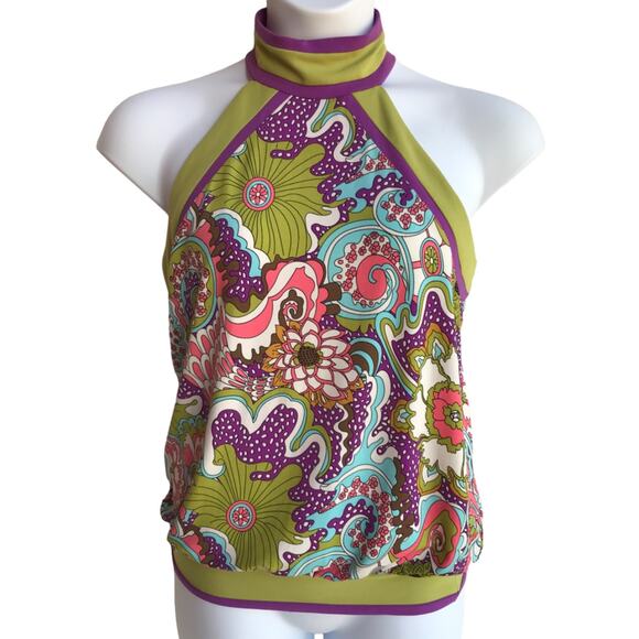 Nicole by Nicole Miller Tops - Nicole Miller Retro Glam Psychedelic Multi Color Sleeveless Blouse M